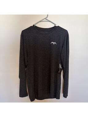 New Anetik Mens Premium Performance Long Sleeve Shirt Gray UPF 30+ Medium